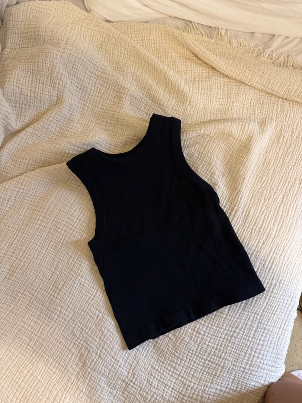 Black Ribbed Tank Top - Picture 2 of 5